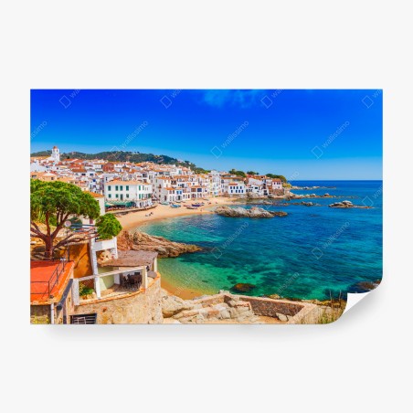 Fototapete sonniges mediterranes küstendorf – Wallnifity®