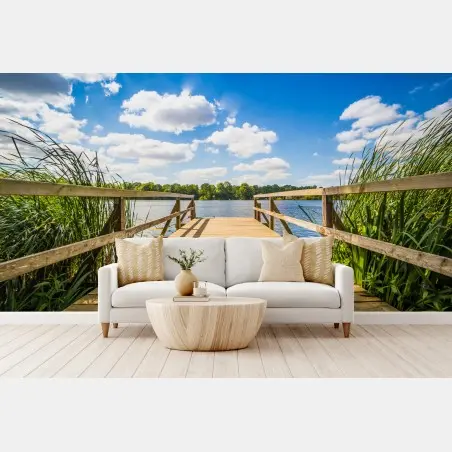 Fototapete sonniger steg am see – Wallnifity®