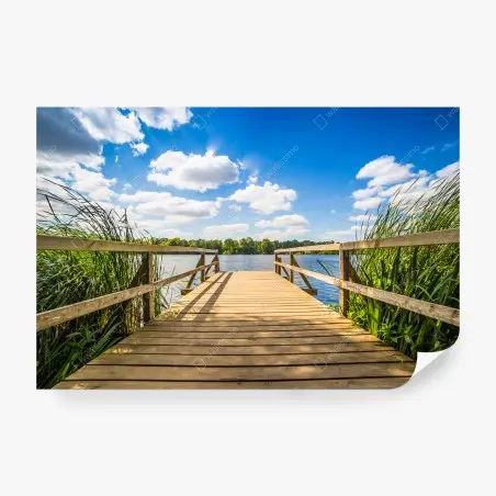 Fototapete sonniger steg am see – Wallnifity®