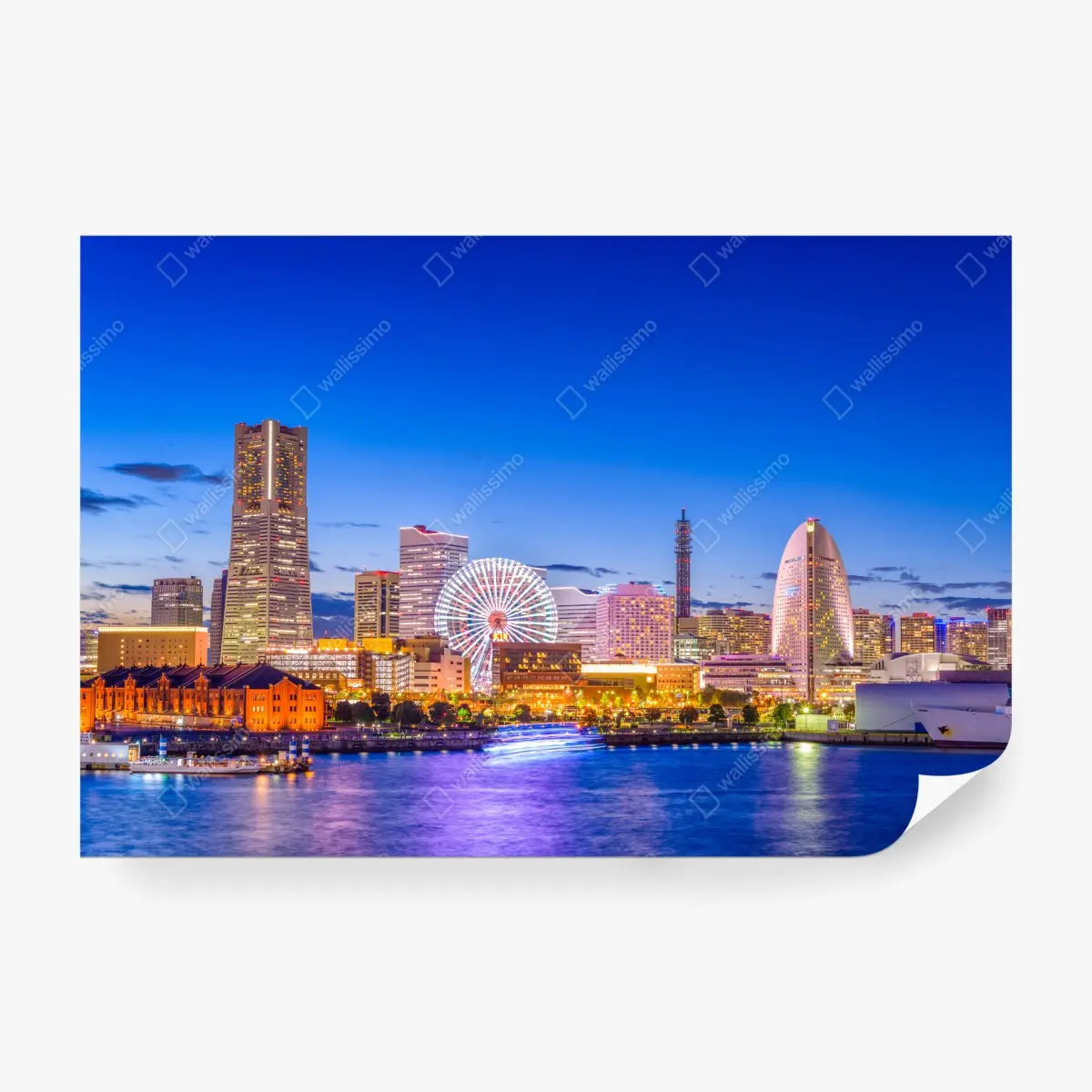 Fototapete Yokohama skyline bei dämmerung – Wallnifity®