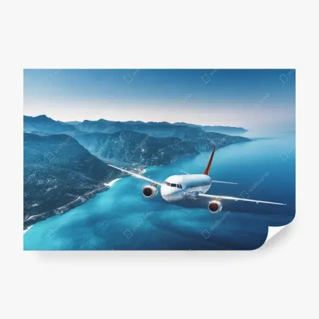 Fototapete küstenflug über türkisblauem meer – Wallnifity®