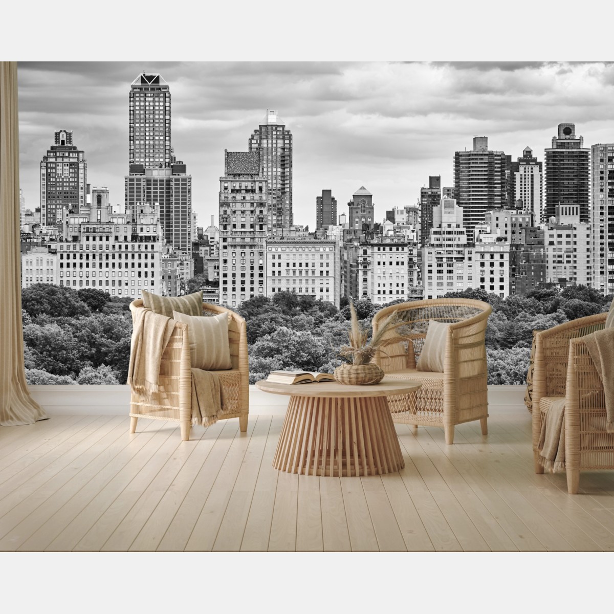 Fototapete Manhattan skyline in schwarzweiß – Wallnifity®