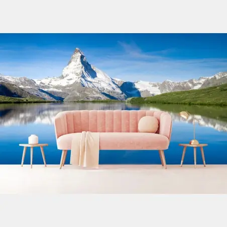 Fototapete majestätische bergspiegelung über alpensee – Wallnifity®