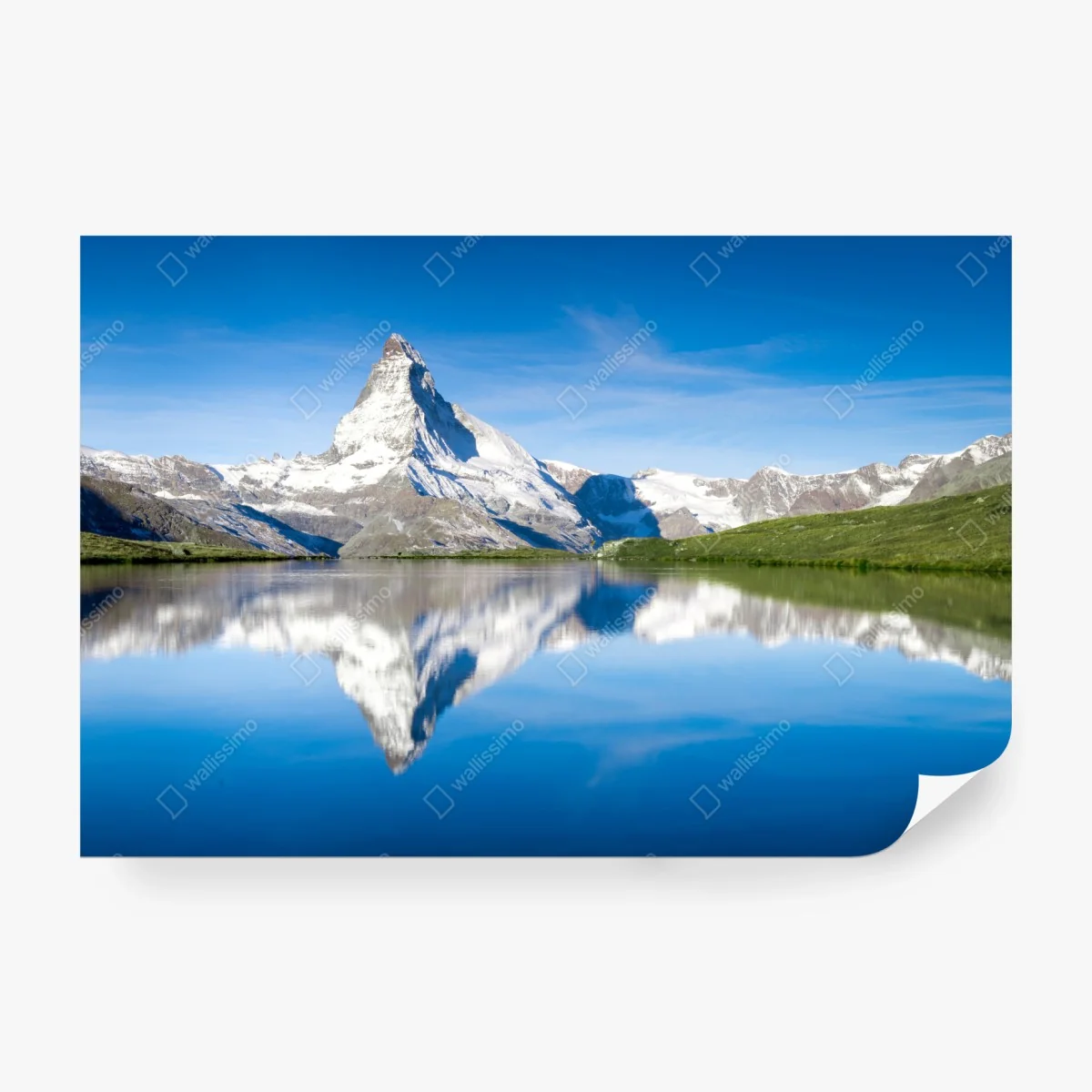 Fototapete majestätische bergspiegelung über alpensee – Wallnifity®