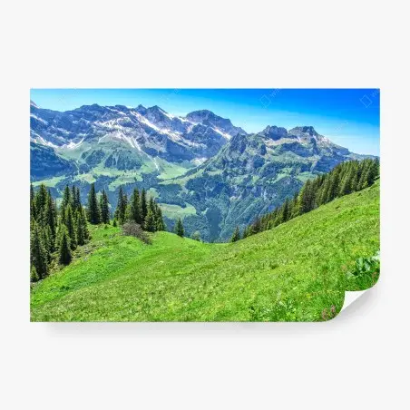Fototapete alpine panorama über Engelberg, Schweiz – Wallnifity®