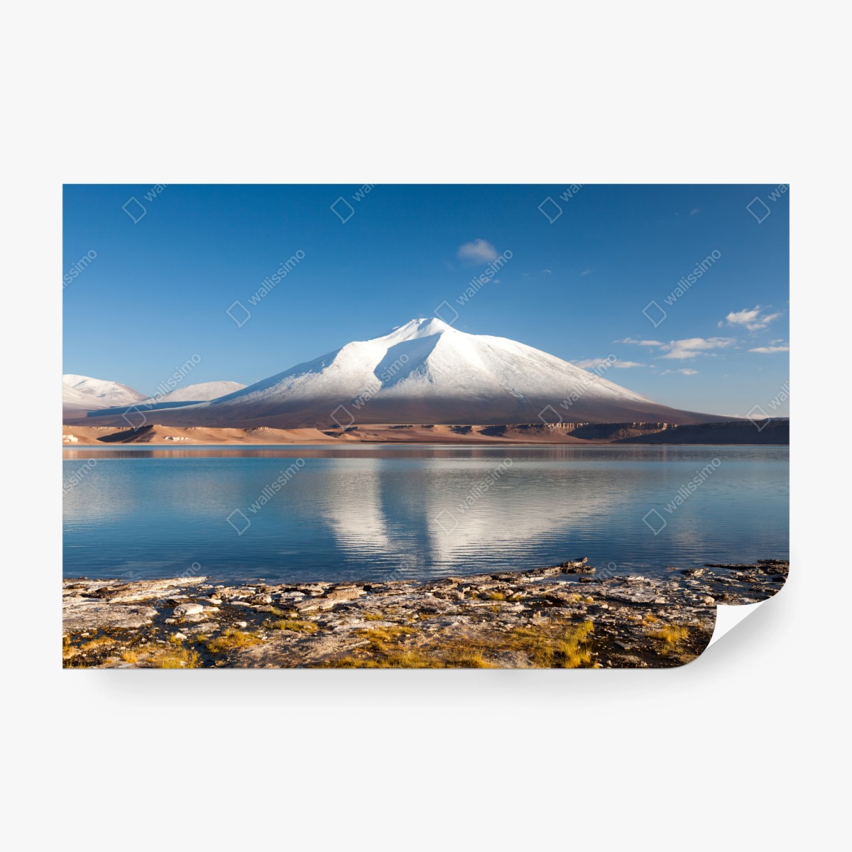 Fototapete Laguna Verde spiegelung in Atacama – Wallnifity® Fototapete Laguna Verde spiegelung in Atacama – Wallnifity®