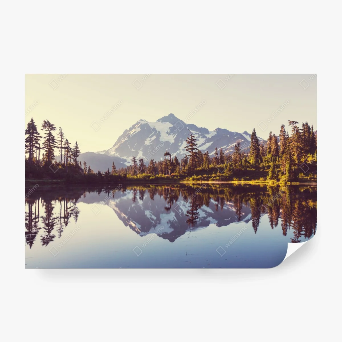 Fototapete spiegelung von Mount Shuksan im bergsee – Wallnifity®