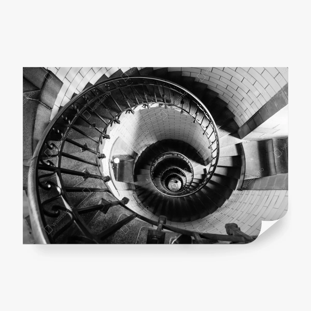 Fototapete spiraltreppe in monochromer perspektive – Wallnifity®