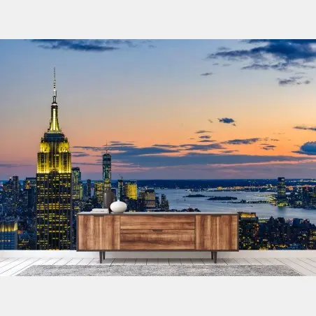 Fototapete New York skyline bei dämmerung – Wallnifity®