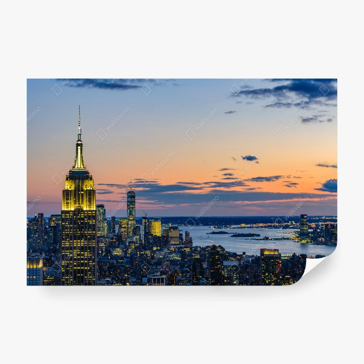 Fototapete New York skyline bei dämmerung – Wallnifity®