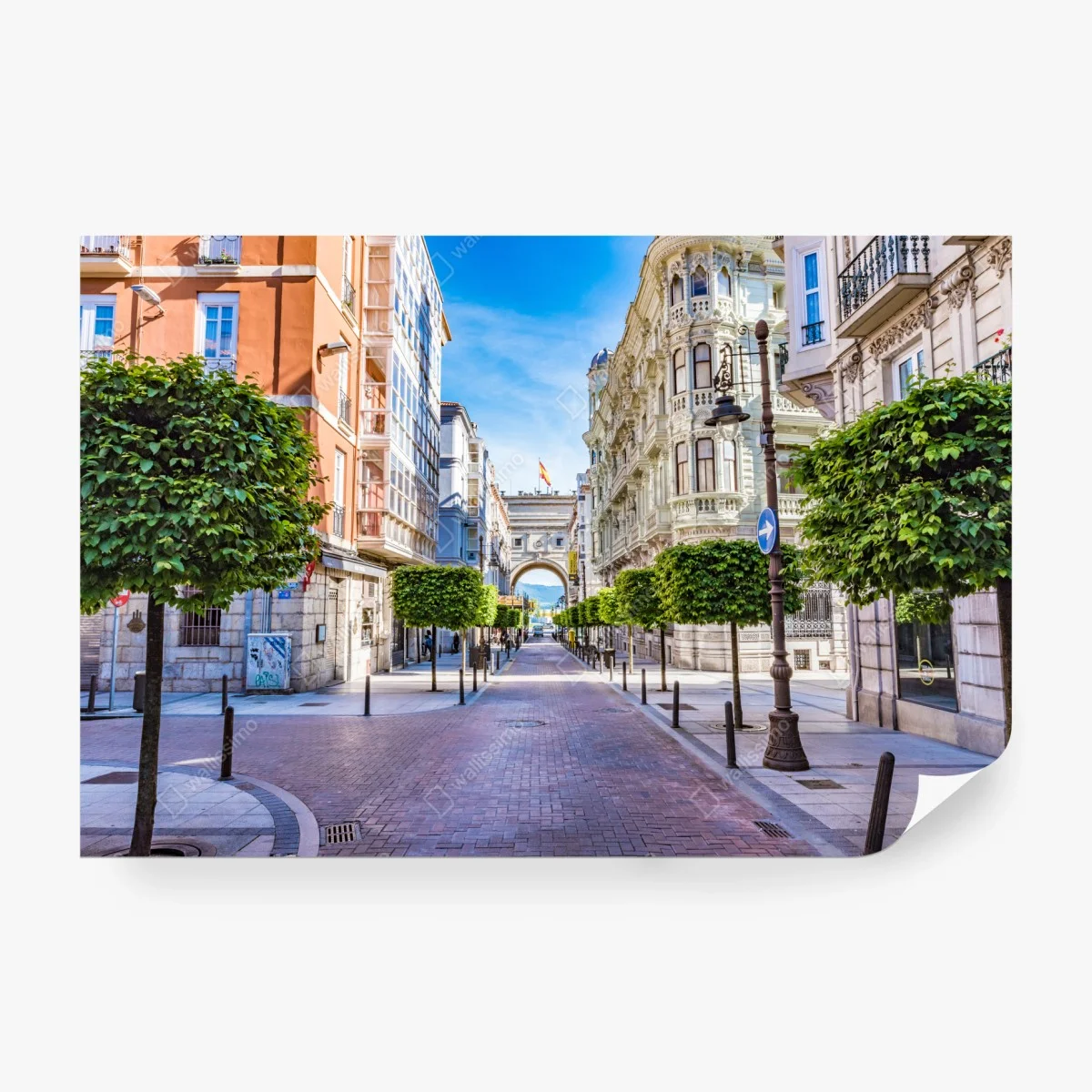 Fototapete Santander straße im stadtkern mit historischem bogen – Wallnifity®