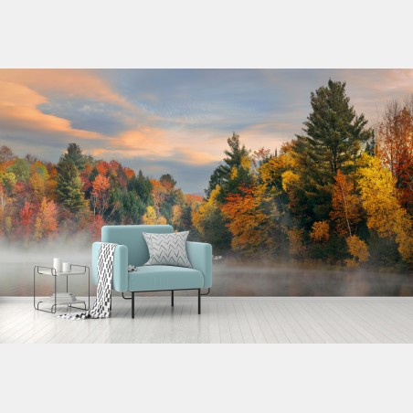 Fototapete nebliger herbstmorgen in Stowe – Wallnifity®