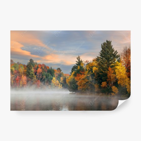 Fototapete nebliger herbstmorgen in Stowe – Wallnifity®