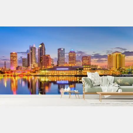 Fototapete Tampa skyline bei dämmerung – Wallnifity®