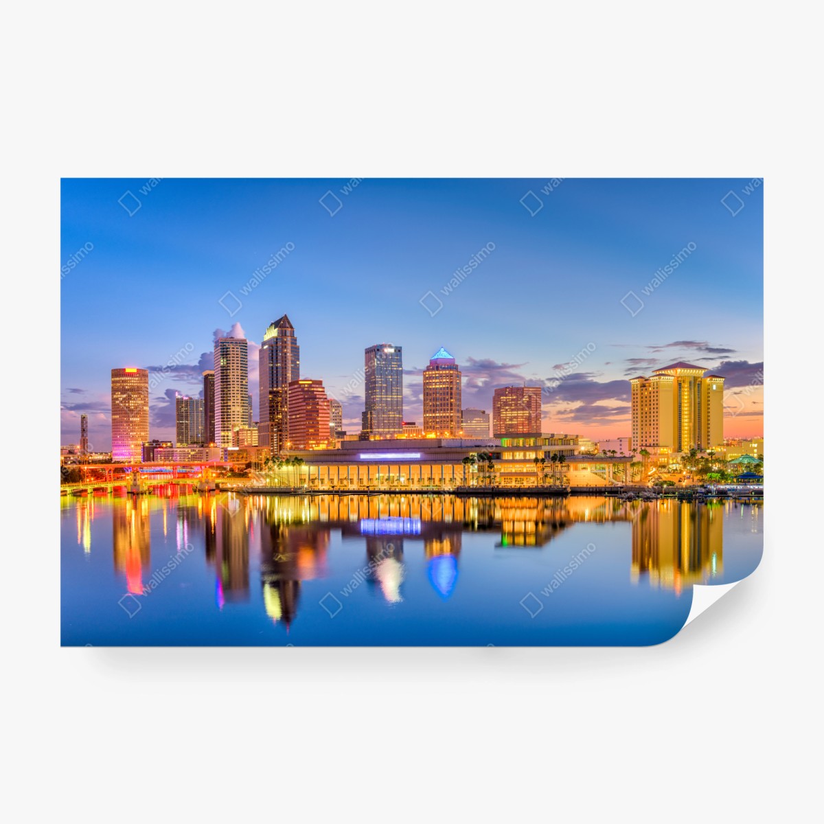 Fototapete Tampa skyline bei dämmerung – Wallnifity®