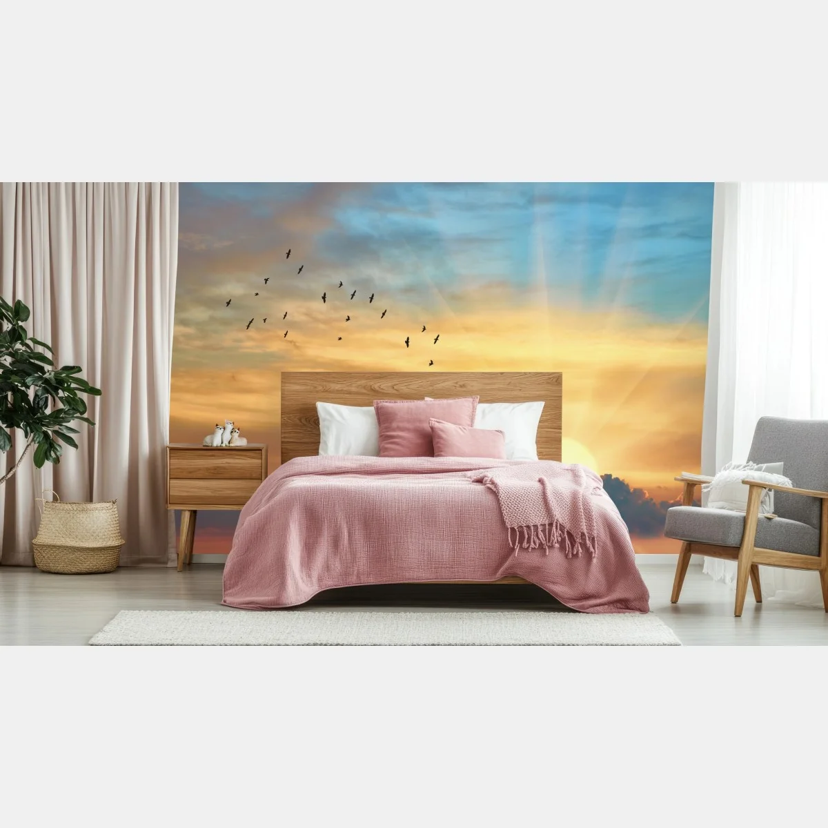 Fototapete goldener sonnenaufgang über den wolken – Wallnifity® Fototapete goldener sonnenaufgang über den wolken – Wallnifity®