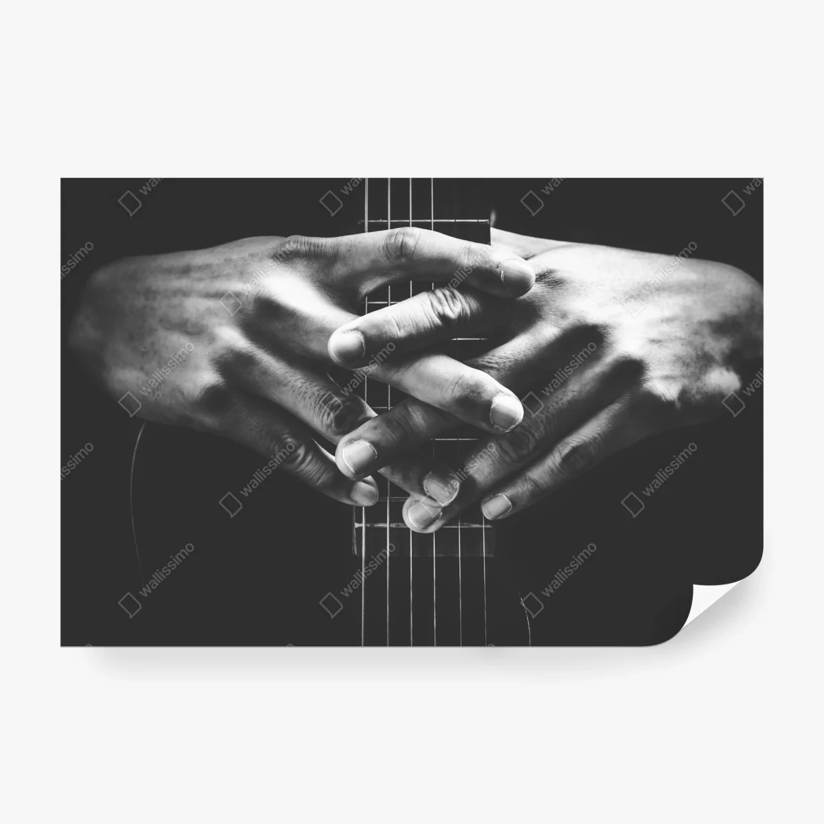 Fototapete verschränkte hände auf gitarrensaiten – Wallnifity®