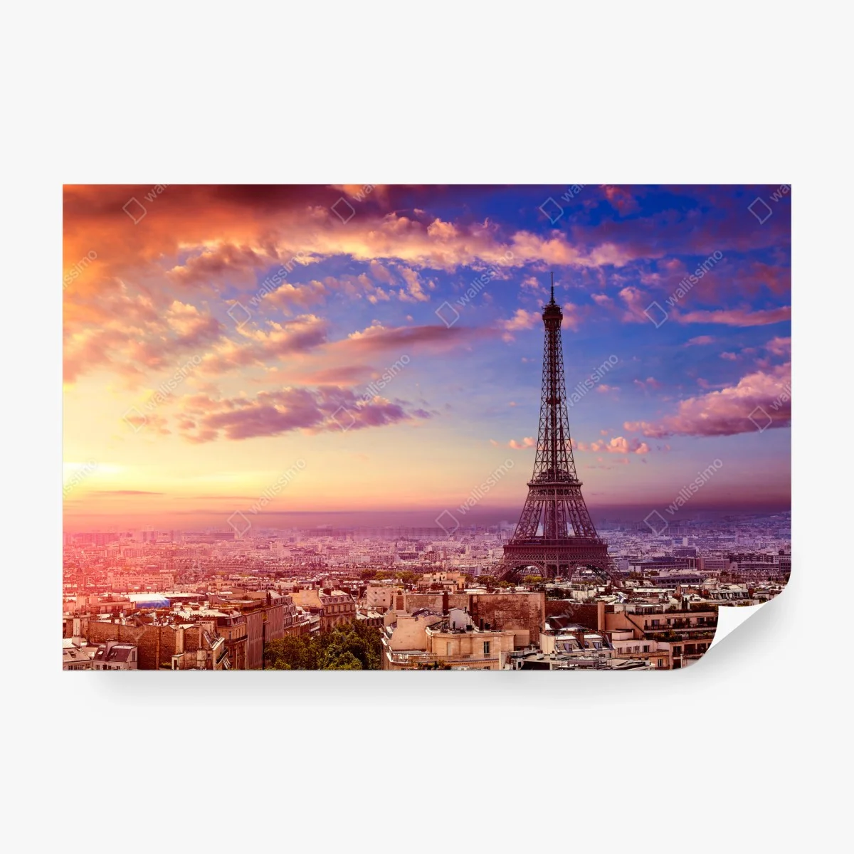 Fototapete sonnenuntergang über dem Eiffelturm – Wallnifity® Fototapete sonnenuntergang über dem Eiffelturm – Wallnifity®