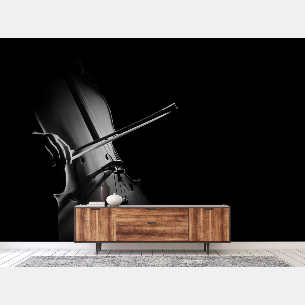 Fototapete elegantes cello in monochrom – Wallnifity® Fototapete elegantes cello in monochrom – Wallnifity®