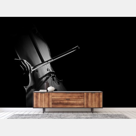Fototapete elegantes cello in monochrom – Wallnifity®
