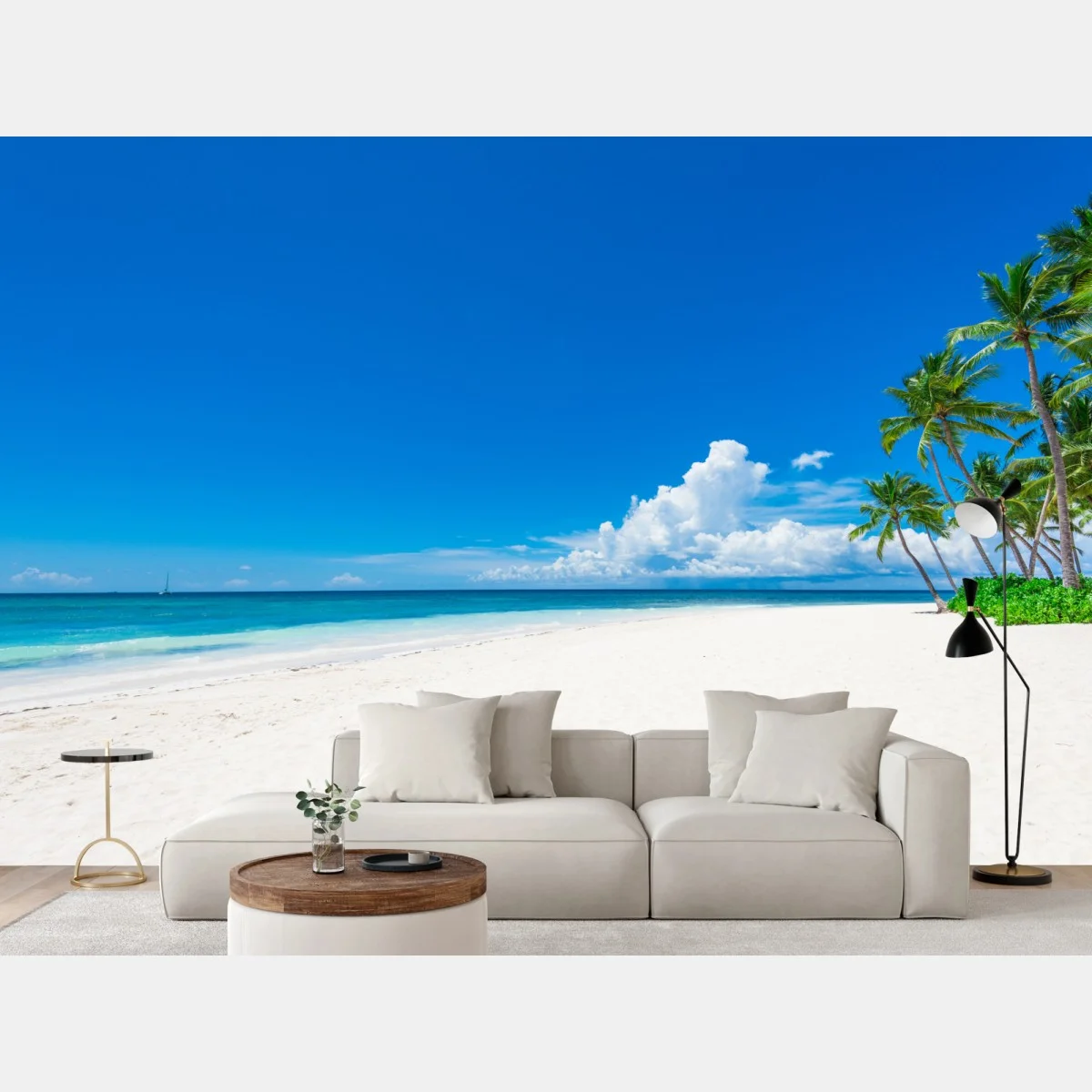 Fototapete tropischer strand mit palmen – Wallnifity® Fototapete tropischer strand mit palmen – Wallnifity®