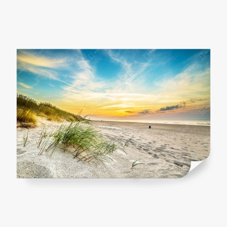 Fototapete sonnenuntergang über ruhigen dünen – Wallnifity®