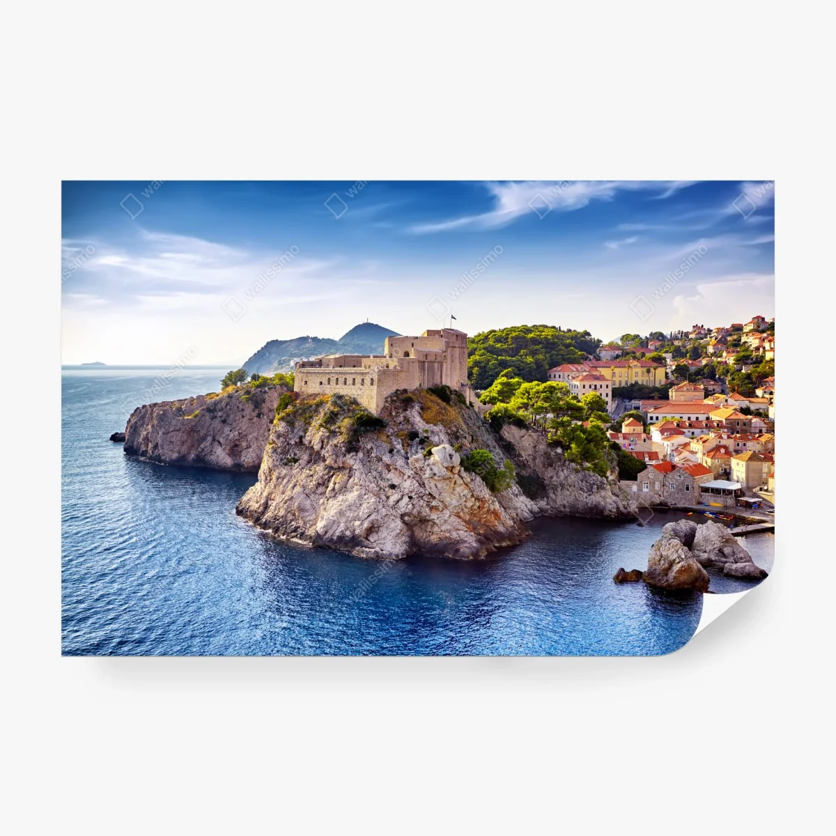 Fototapete Dubrovnik küstenfestung auf felsigen klippen – Wallnifity® Fototapete Dubrovnik küstenfestung auf felsigen klippen – Wallnifity®
