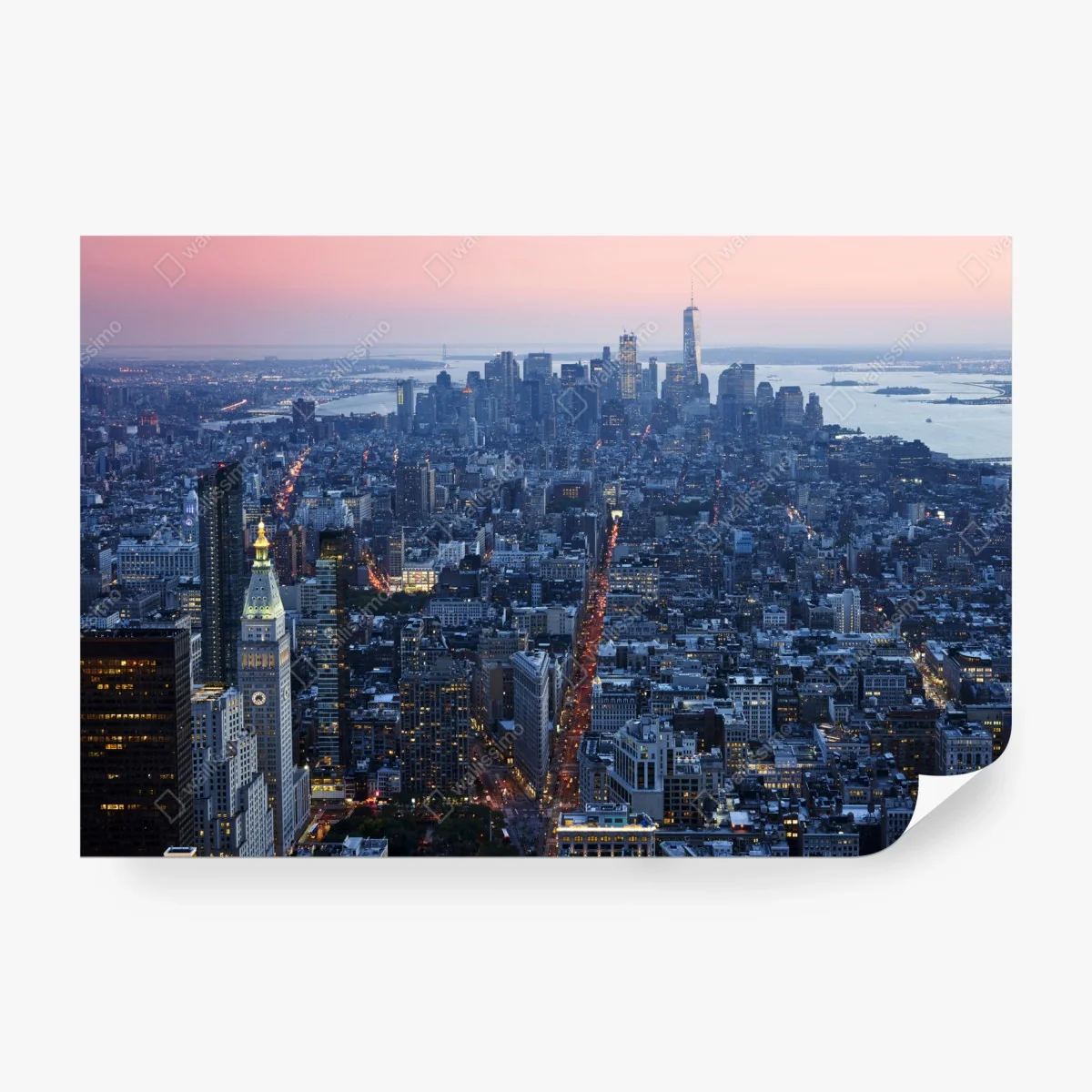 Fototapete sonnenuntergang über Manhattan skyline – Wallnifity® Fototapete sonnenuntergang über Manhattan skyline – Wallnifity®