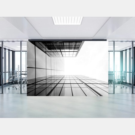 Fototapete minimalistische glasfassade perspektive – Wallnifity®