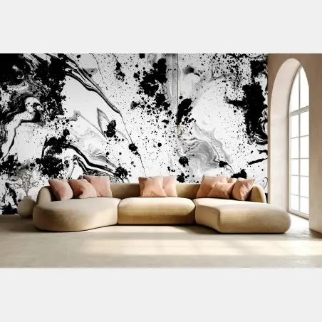 Fototapete monochromes marmormuster abstrakt – Wallnifity®