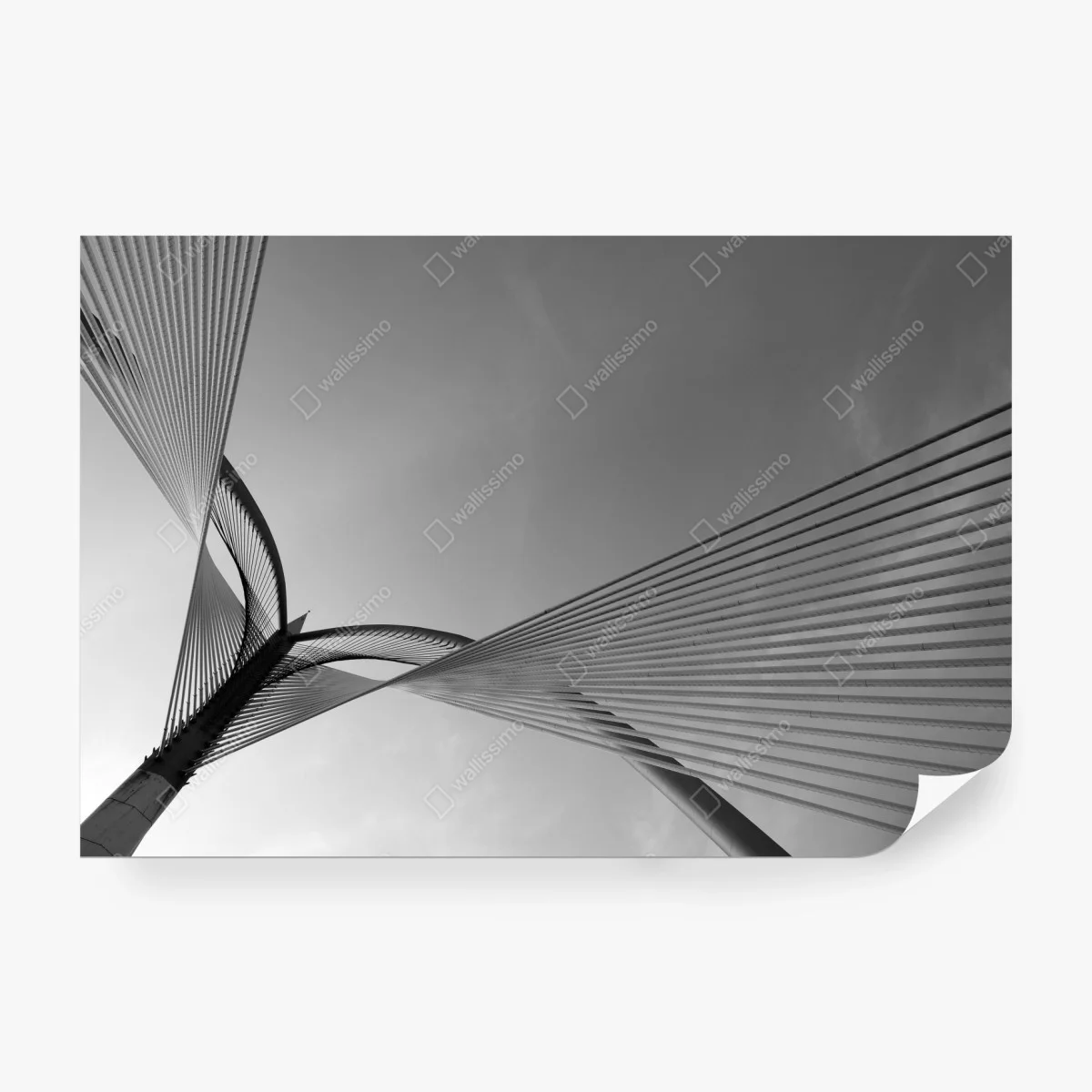 Fototapete monochrome brücke mit geometrischen linien – Wallnifity®