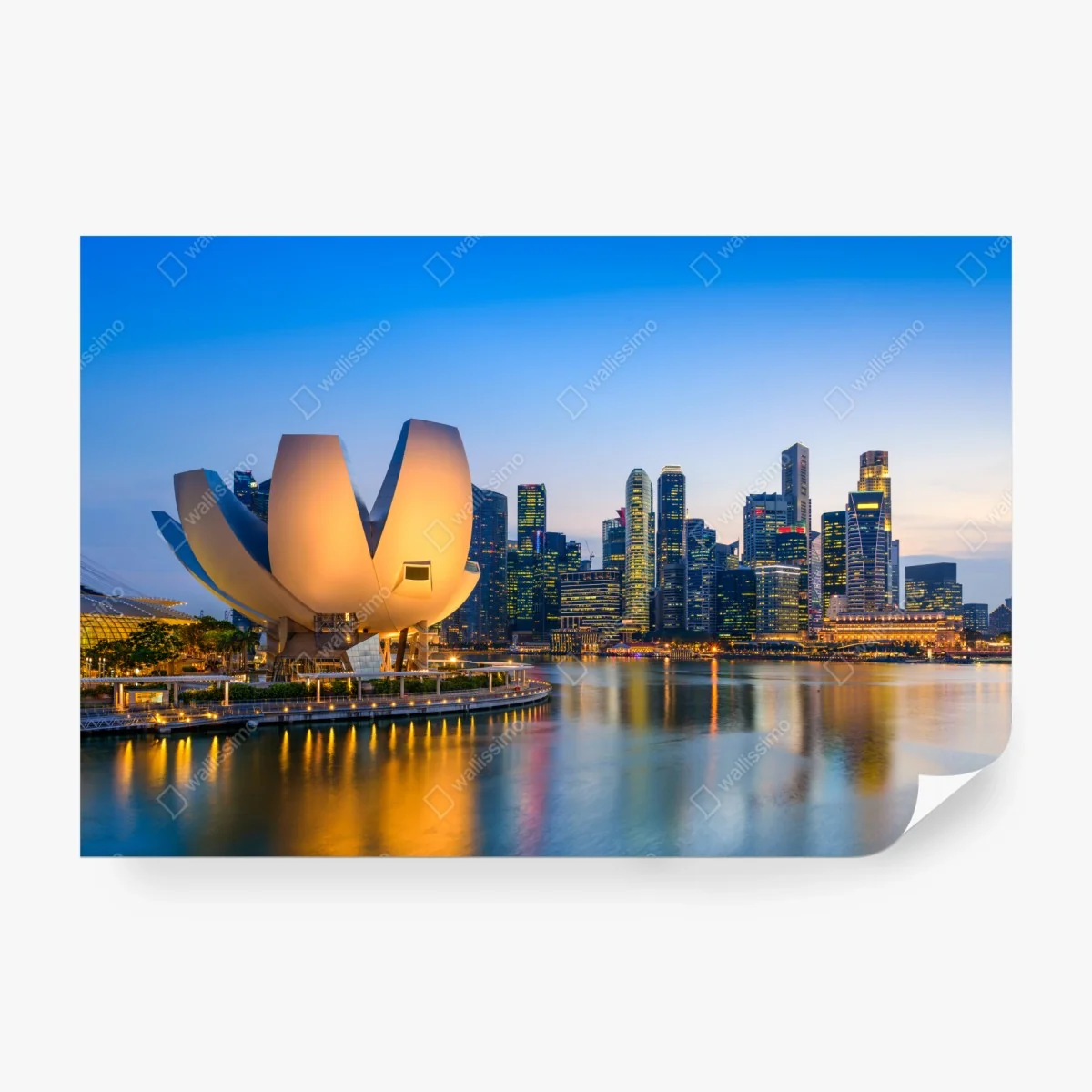 Fototapete Singapur skyline bei dämmerung – Wallnifity®
