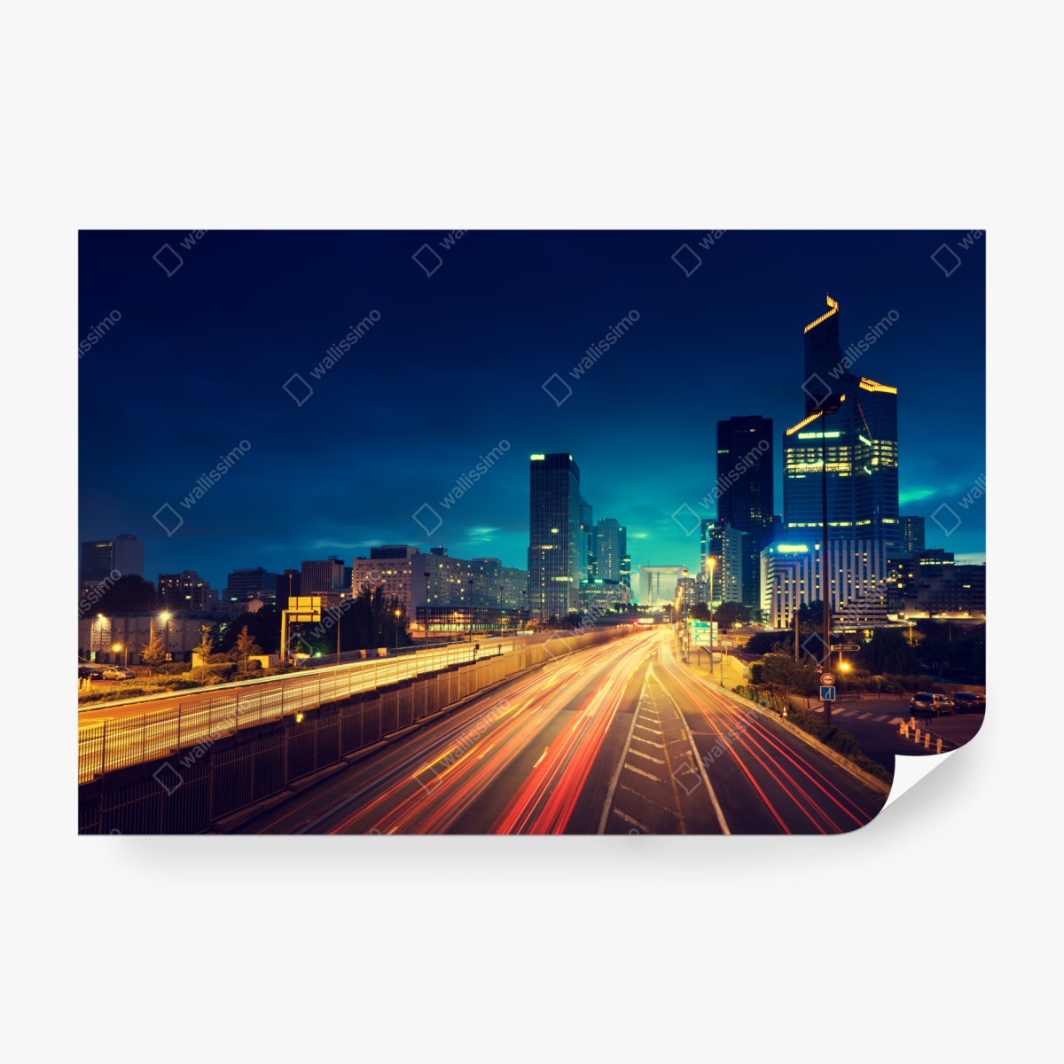 Fototapete La Défense skyline bei dämmerung – Wallnifity®