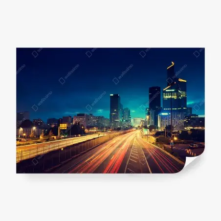 Fototapete La Défense skyline bei dämmerung – Wallnifity®