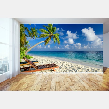 Fototapete tropischer strand auf den Malediven – Wallnifity®