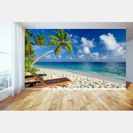 Fototapete tropischer strand auf den Malediven – Wallnifity®
