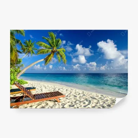 Fototapete tropischer strand auf den Malediven – Wallnifity®