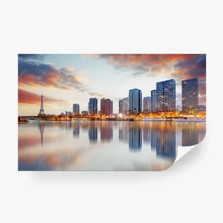 Fototapete Paris skyline bei sonnenuntergang mit Eiffelturm – Wallnifity®