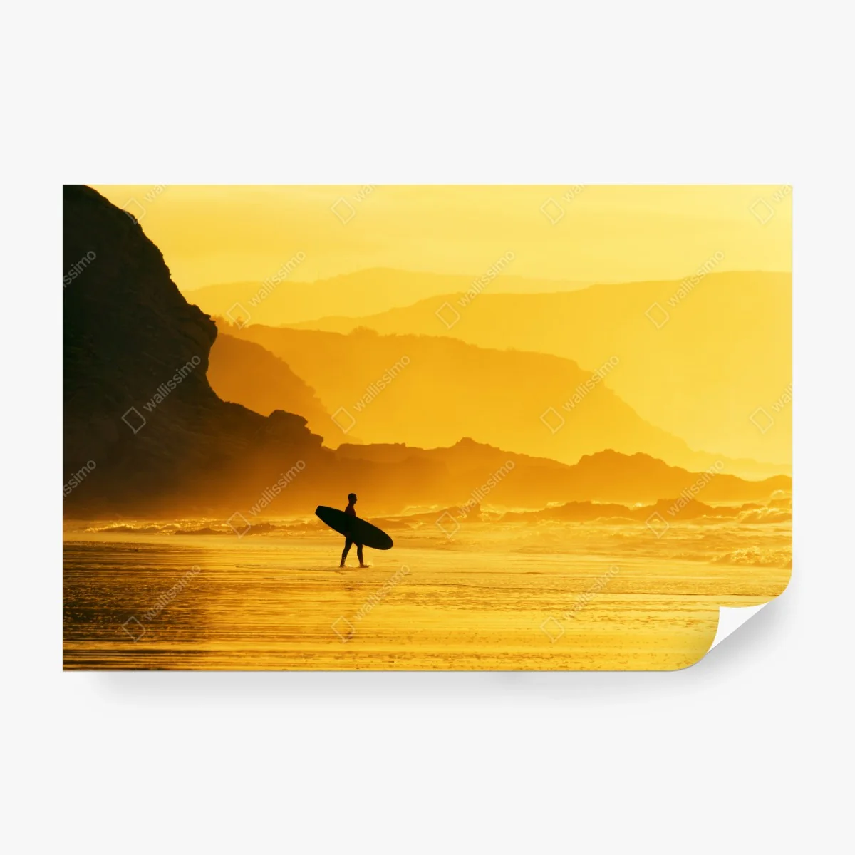 Fototapete surfer im goldenen sonnenuntergang – Wallnifity® Fototapete surfer im goldenen sonnenuntergang – Wallnifity®