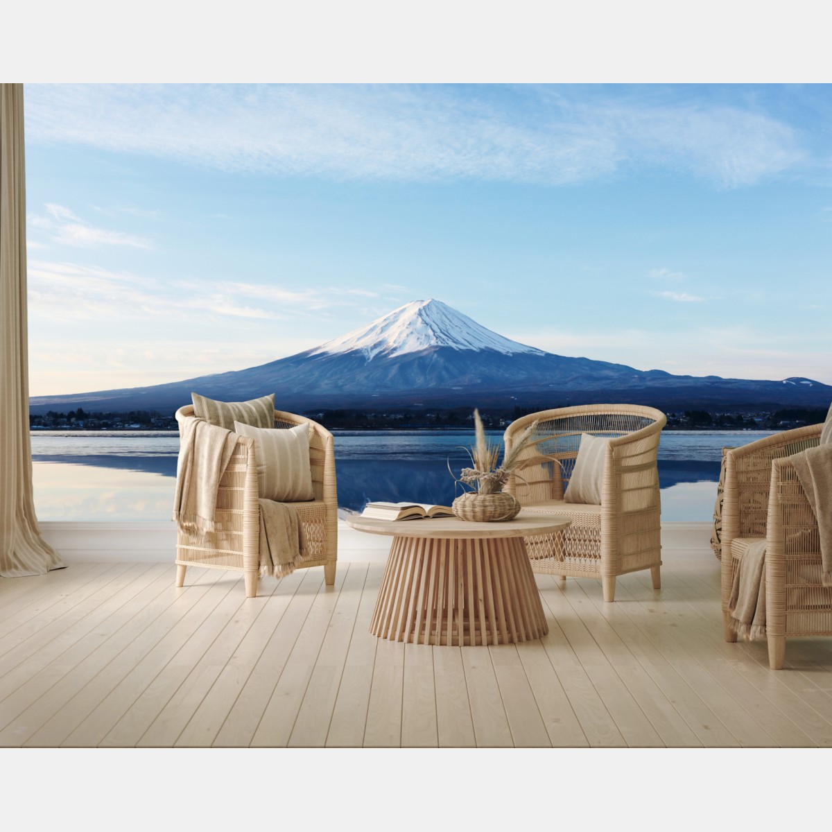 Fototapete berg Fuji spiegelung im see – Wallnifity®
