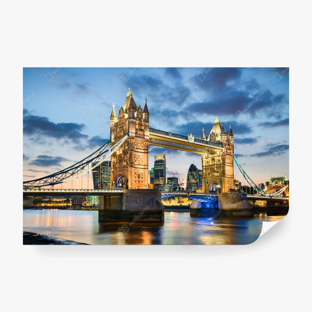 Fototapete Tower Bridge bei dämmerung, London skyline – Wallnifity®