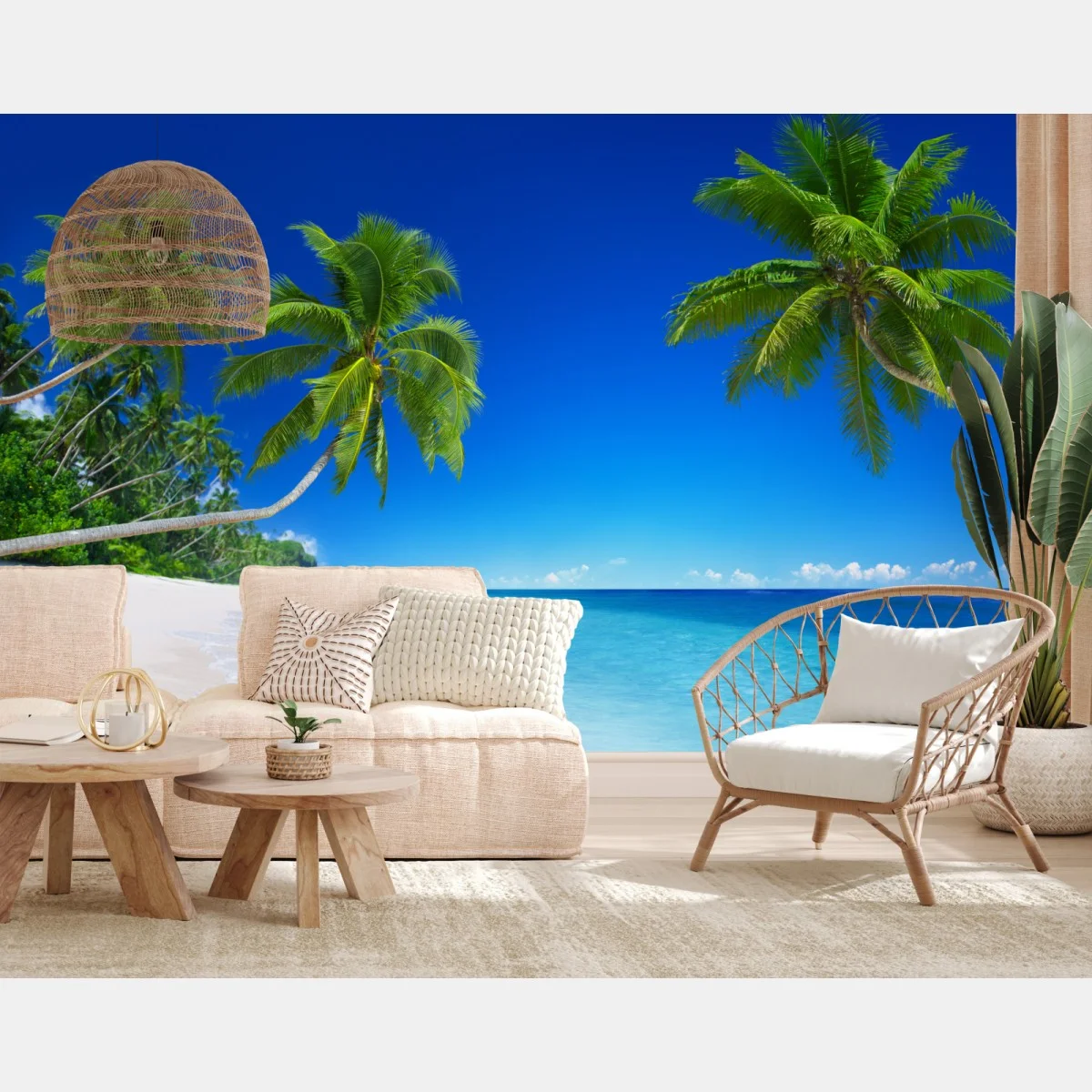 Fototapete tropischer strand mit palmen – Wallnifity® Fototapete tropischer strand mit palmen – Wallnifity®