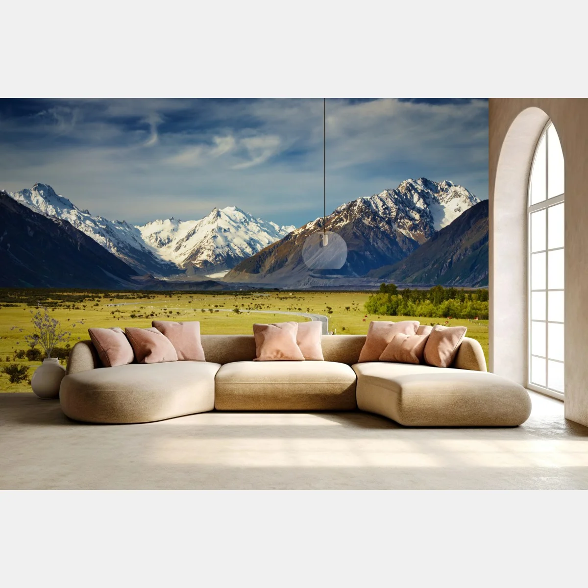 Fototapete straße zu den Südlichen Alpen, Neuseeland – Wallnifity® Fototapete straße zu den Südlichen Alpen, Neuseeland – Wallnifity®