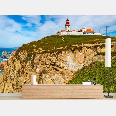 Fototapete leuchtturm auf den klippen von Cabo da Roca – Wallnifity®