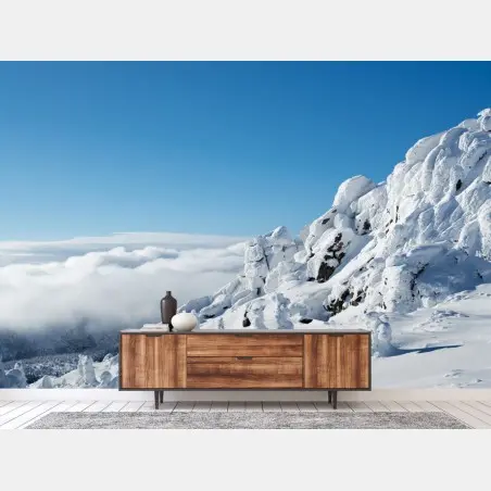Fototapete ruhige verschneite berglandschaft – Wallnifity®