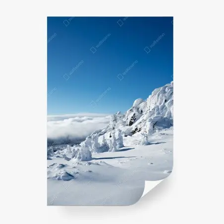 Fototapete ruhige verschneite berglandschaft – Wallnifity®