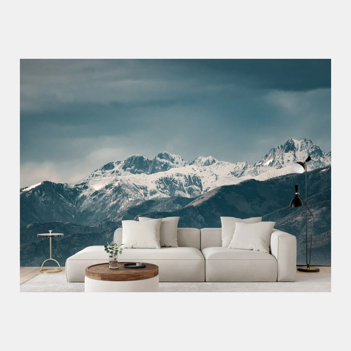 Fototapete wüstendünen vor schneebedeckten gipfeln – Wallnifity® Fototapete wüstendünen vor schneebedeckten gipfeln – Wallnifity®