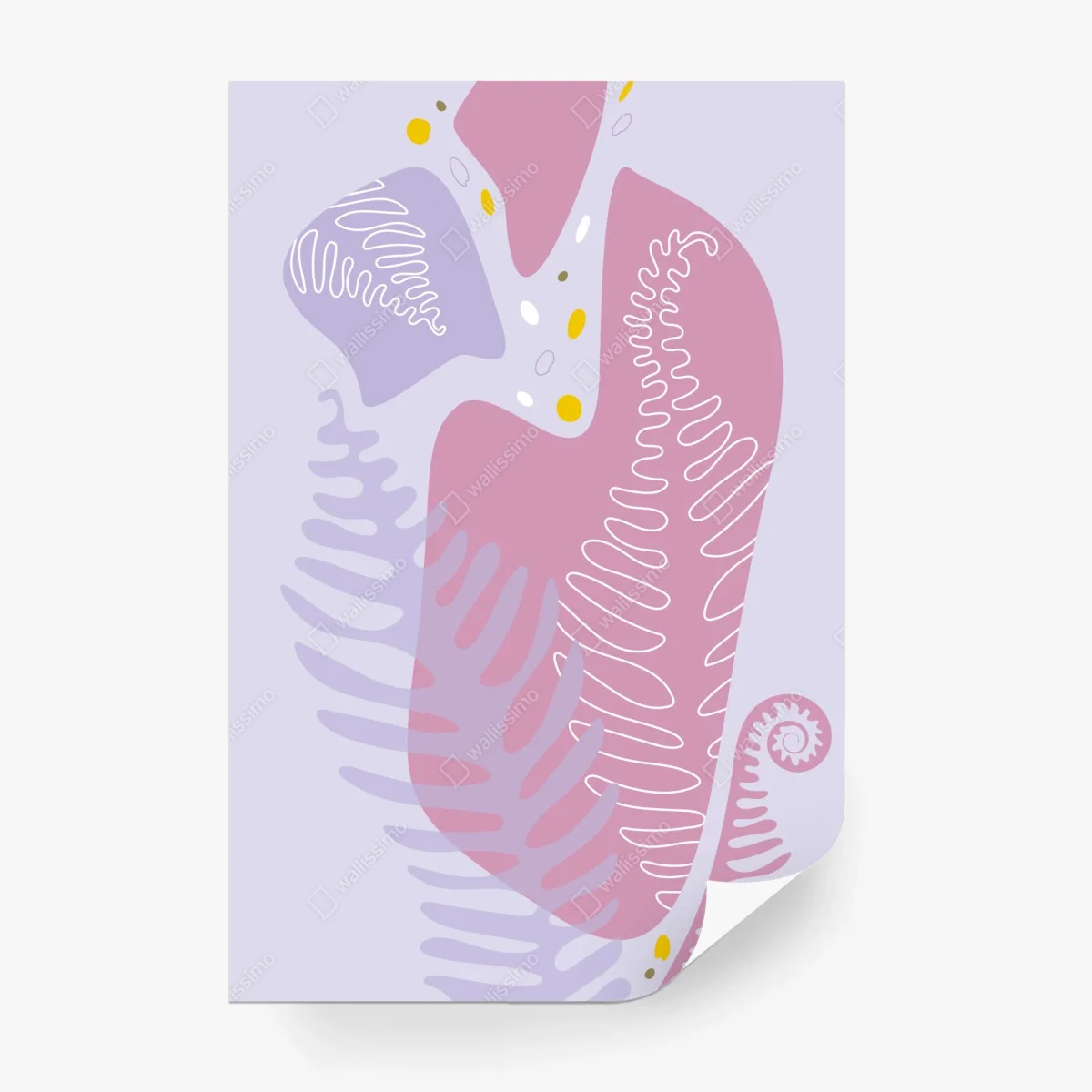 Fototapete zarte pastell-botanische abstraktion – Wallnifity®