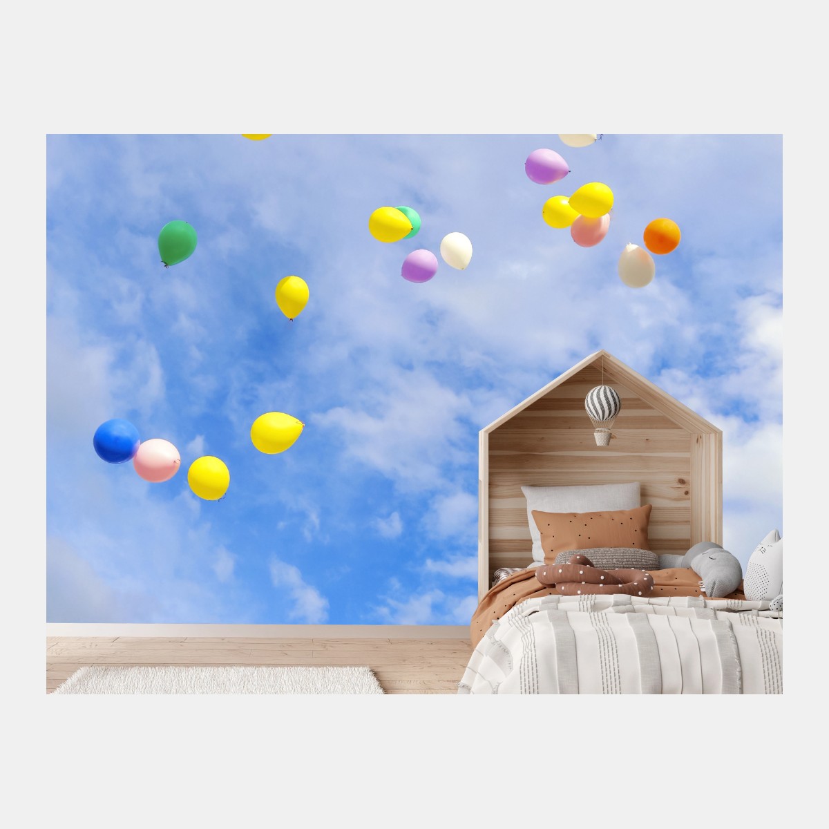 Fototapete bunte luftballons steigen in den himmel – Wallnifity®