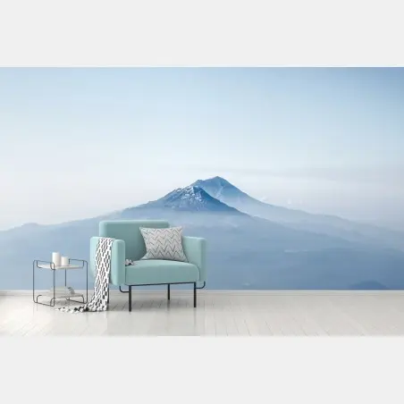 Fototapete neblige blaue berggipfel – Wallnifity®